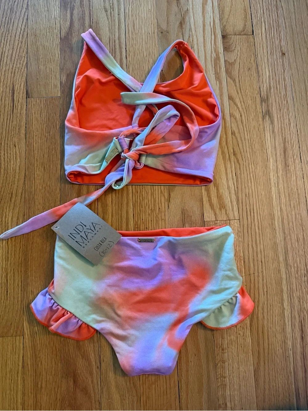 Indi Maya sz 10/12 NWT girls bikini Costa Rica Eco cert 80 SPF swim fabric